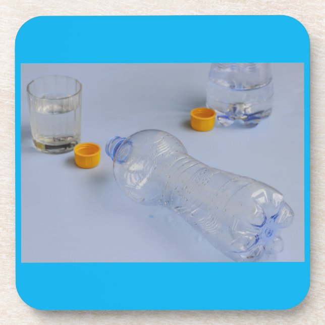 two bottles emptied on hard plastic coaster untersetzer (Vorderseite)