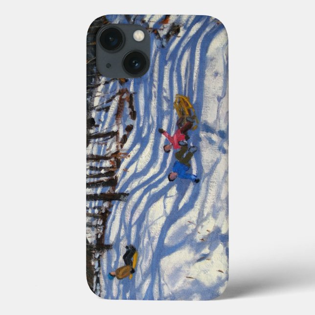 Two boys falling off a sledge Morzin Case-Mate iPhone Hülle (Rückseite)