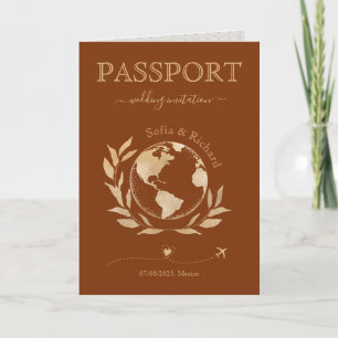 Two Brides Wedding Destination Passport - Weltkart Einladung