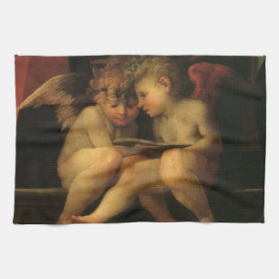Two Cherubs Reading by Rosso Fiorentino, Angels Geschirrtuch