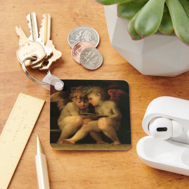 Two Cherubs Reading by Rosso Fiorentino, Angels Schlüsselanhänger (Schreibtisch)