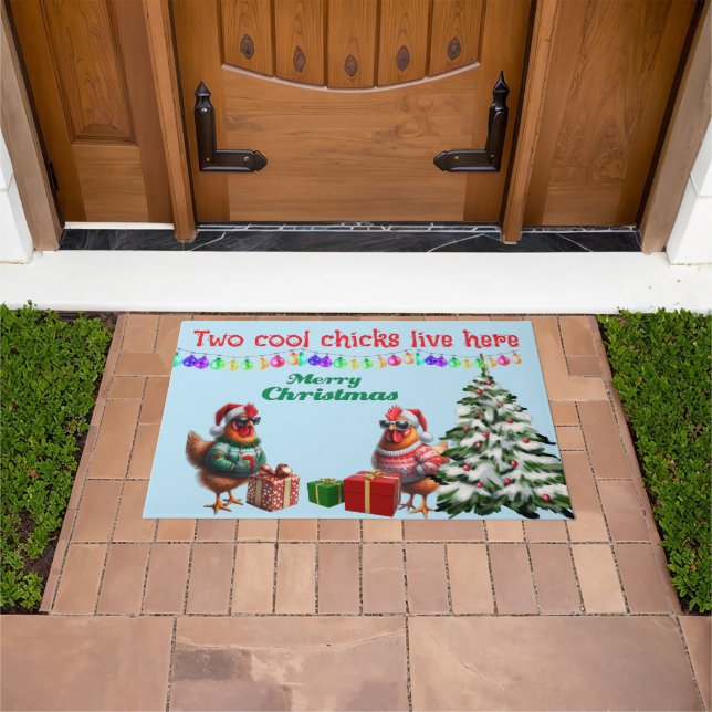 Two Chicks Christmas Doormat Fußmatte (Außenbereich)