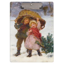 Two children in the snow by Frederick Morgan Klemmbrett