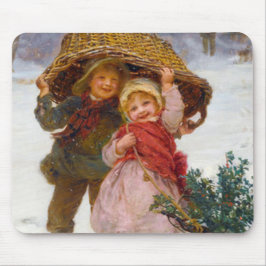 Two children in the snow by Frederick Morgan Mousepad