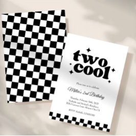 Two Cool, Dude! | Boys 2nd Retro Minimalist Party  Einladung