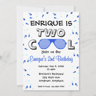 TWO Cool Sonnenbrille 2. Geburtstagsfeier Einladung