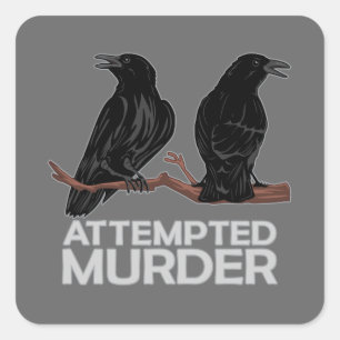 Two Crows = Attempfänger Quadratischer Aufkleber