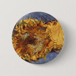 Two Cut Sunflowers by Vincent van Gogh Button