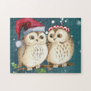 Two cute drawn Owls