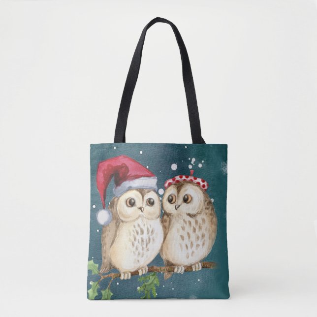 Two cute drawn Owls Tasche (Vorderseite)