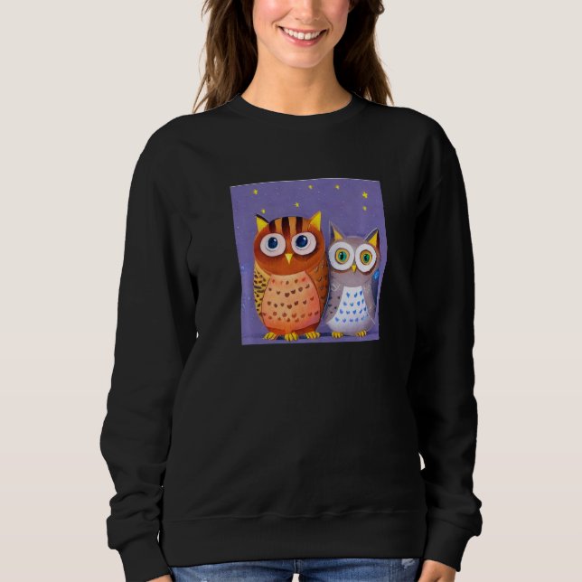 Two cute Owls Premium Sweatshirt (Vorderseite)