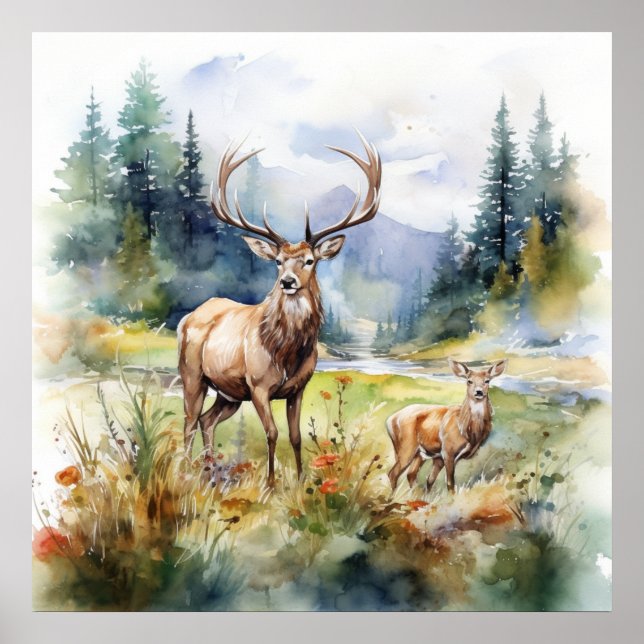 Two Deer Poster (Vorne)