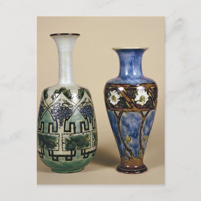 Two Doulton vases by Eliza Simmance, c.1880 Postkarte (Vorderseite)