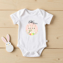 Two Easter Bunnies Personalized Baby Bodysuit Strampler