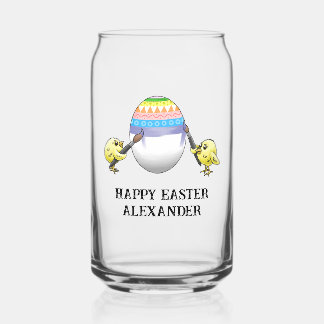 Two Easter chicks paint the Easter egg Dosenglas