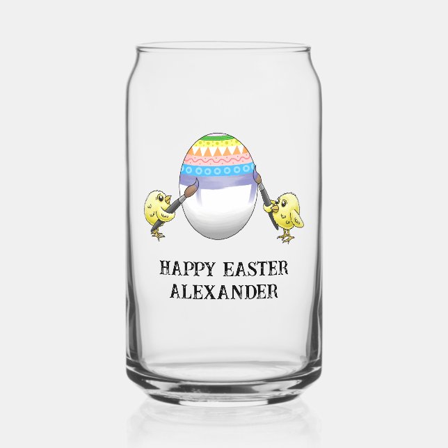 Two Easter chicks paint the Easter egg Dosenglas (Vorderseite)