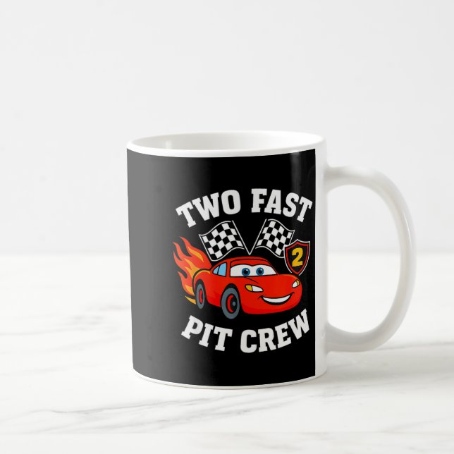 Two Fast 2 2nd Birthday T Crew 2yr Year Old  Kaffeetasse (Rechts)