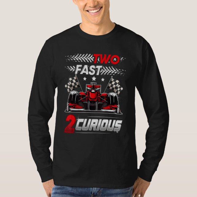 Two Fast 2 Curious racing 2nd Birthday two fast bi T-Shirt (Vorderseite)