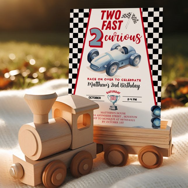 Two Fast 2nd birthday Boy Racer Invitation (Créateur téléchargé)