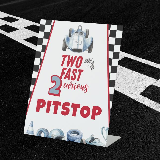 Two Fast 2nd birthday Boy Racing Car Pitstop Sockelschild (Von Creator hochgeladen)