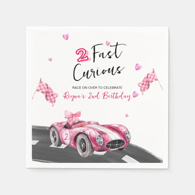 Two Fast Curious Birthday  Serviette (Vorderseite)