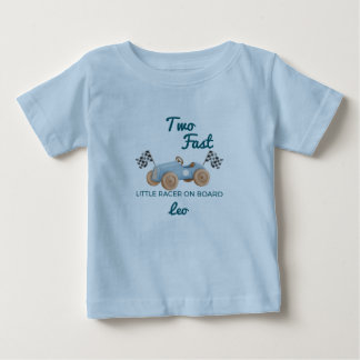 Two Fast Racing Car Boy 2nd Birthday Personalized Baby T-shirt