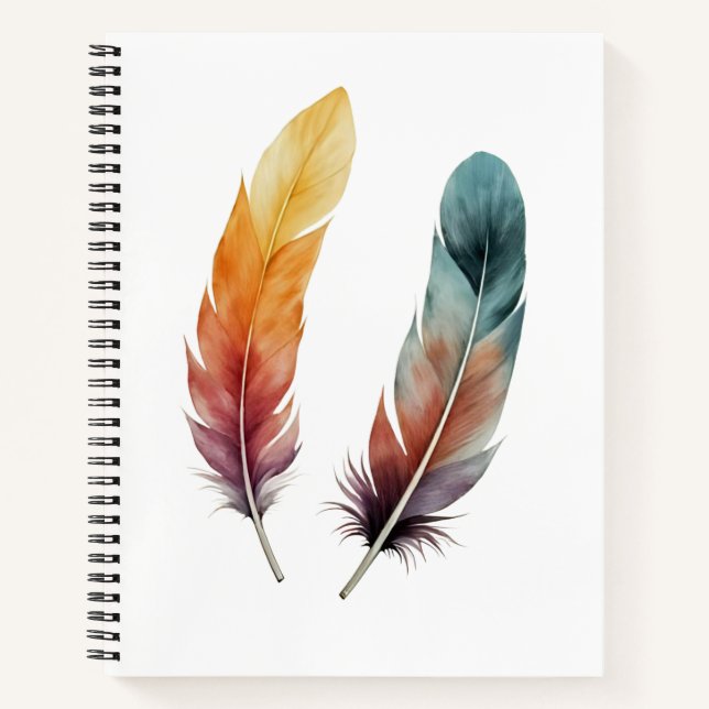Two Feathers Spiral Notebook Notizbuch (Vorderseite)