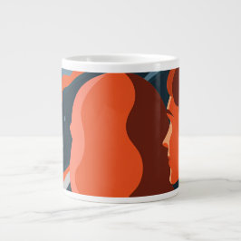 Two Figures Contemplating an Abstract Cosmic Scene Jumbo-Tasse