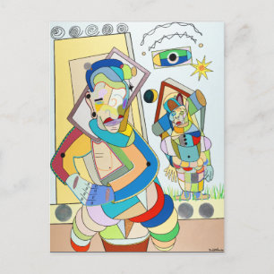 "Two Figures: O and Ru" von Ruchell Alexander Postkarte