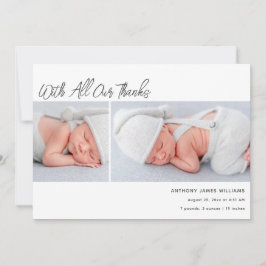 Two Foto Baby Birth Statistics Vielen Dank Ankündigung