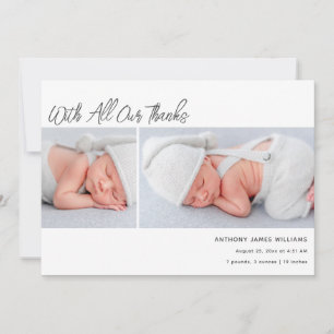 Two Foto Baby Birth Statistics Vielen Dank Ankündigung