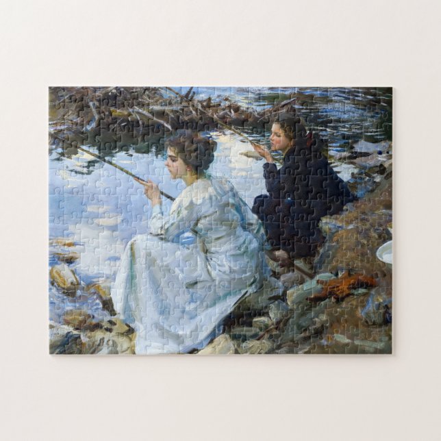 Two Girls Fishing, 1912 von John Singer Sargent (Horizontal)