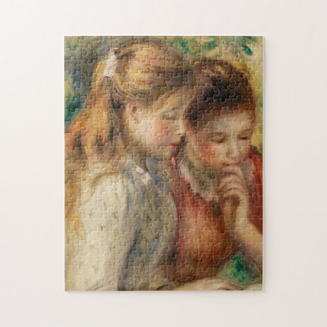 Two Girls Reading - Renoir Impressionist Malerei (Vertikal)
