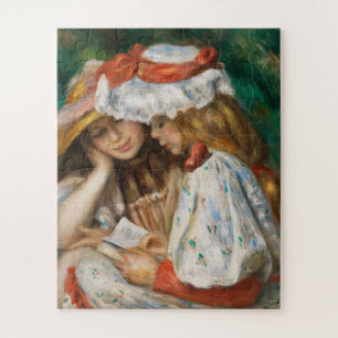 Two Girls Reading - Renoir Impressionist Malerei
