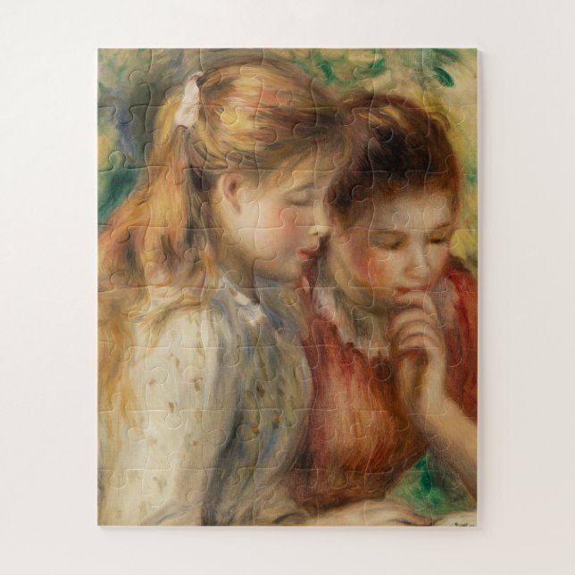 Two Girls Reading - Renoir Impressionist Malerei (Vertikal)