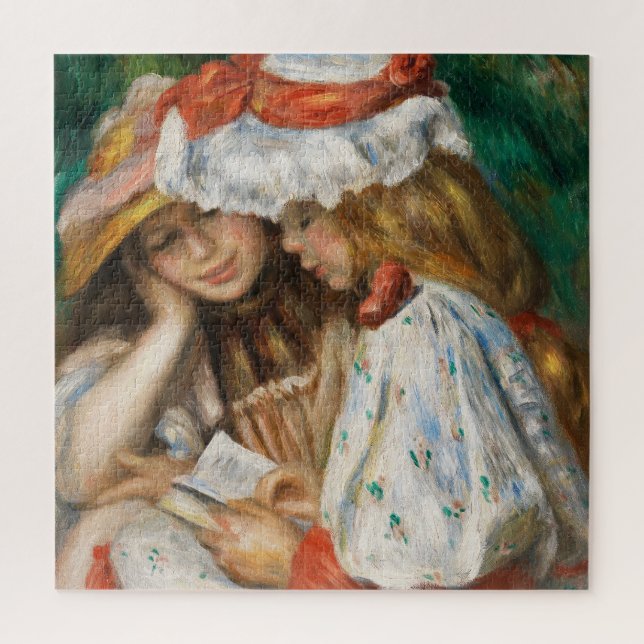 Two Girls Reading - Renoir Impressionist Malerei (Vertikal)