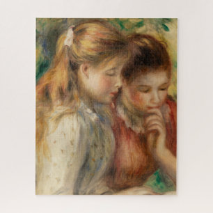 Two Girls Reading - Renoir Impressionist Malerei
