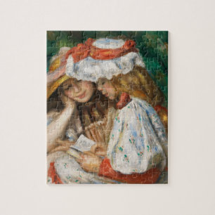 Two Girls Reading - Renoir Impressionist Malerei