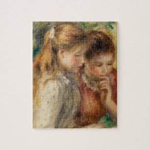 Two Girls Reading - Renoir Impressionist Malerei