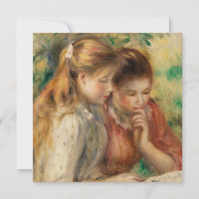 Two Girls Reading - Renoir Impressionist Malerei Karte (Vorderseite)