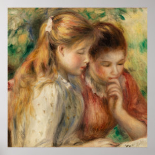 Two Girls Reading - Renoir Impressionist Malerei Poster