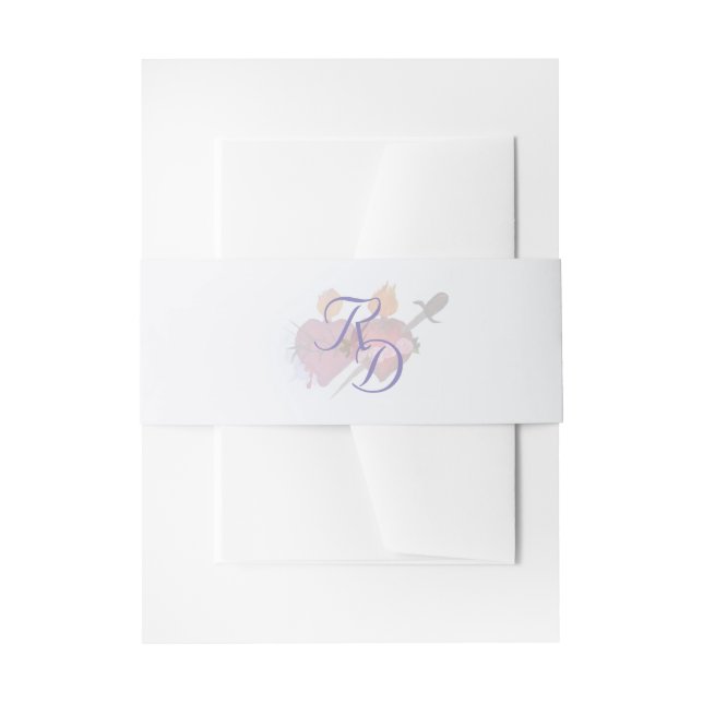 Two Hearts Catholic Wedding Invitation Belly Band (Vorderseite Beispiel)