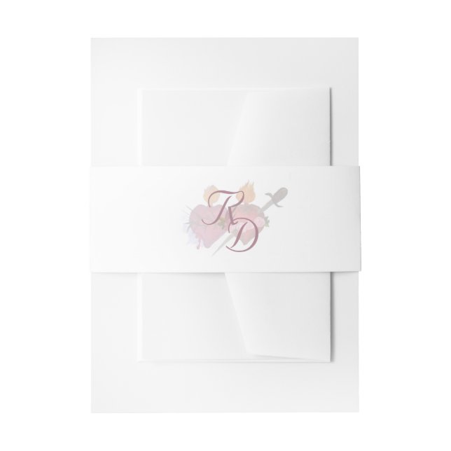Two Hearts Catholic Wedding Invitation Belly Band (Vorderseite Beispiel)
