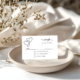 Two Hearts Elegantes Script-UAWG RSVP Karte