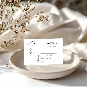 Two Hearts Elegantes Script-UAWG RSVP Karte