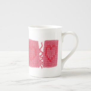 TWO HEARTS KNIT Bone-China-Tasse Prozellantasse