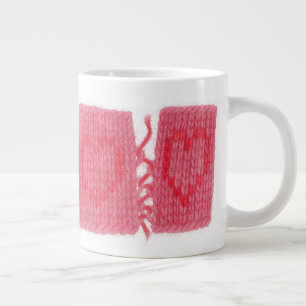 TWO HEARTS KNIT Große Weiße Tasse