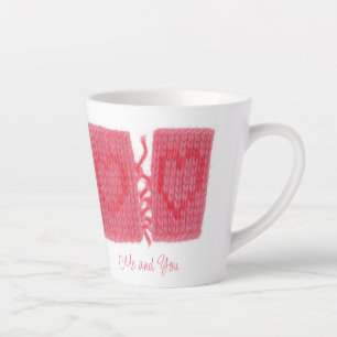 TWO HEARTS KNIT Tasse à Latte + Texte