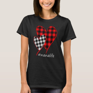 Two Hearts Leopard Buffalo Kariert Nana Life Valen T-Shirt