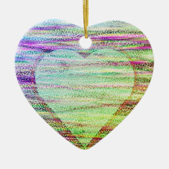Two Hearts on a Valentines Day Tree  Keramik Ornament (Vorne)